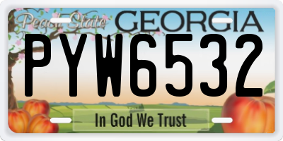 GA license plate PYW6532
