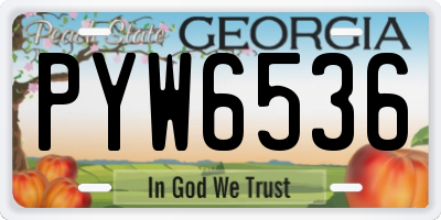 GA license plate PYW6536