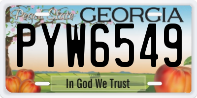GA license plate PYW6549