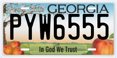GA license plate PYW6555