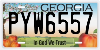 GA license plate PYW6557