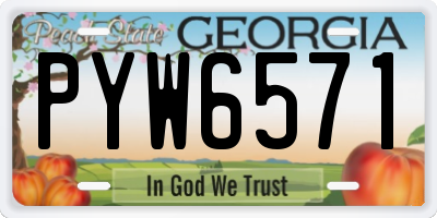 GA license plate PYW6571
