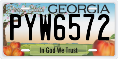 GA license plate PYW6572