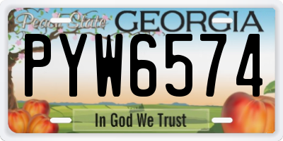 GA license plate PYW6574