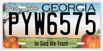 GA license plate PYW6575