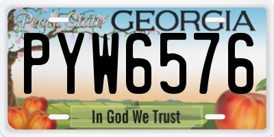 GA license plate PYW6576