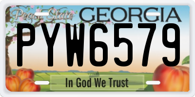 GA license plate PYW6579