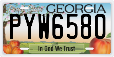 GA license plate PYW6580