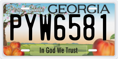GA license plate PYW6581