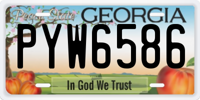 GA license plate PYW6586