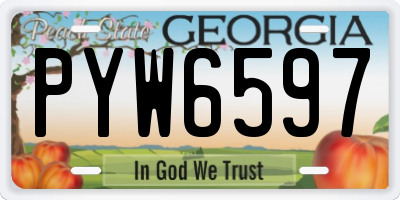 GA license plate PYW6597
