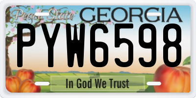 GA license plate PYW6598