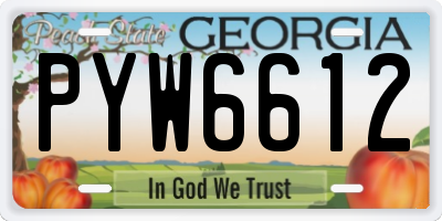 GA license plate PYW6612