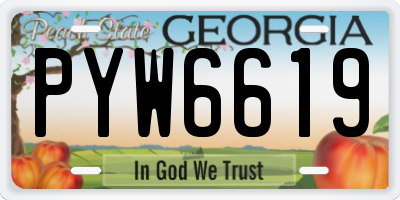 GA license plate PYW6619