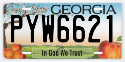 GA license plate PYW6621