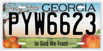 GA license plate PYW6623