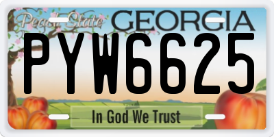 GA license plate PYW6625