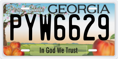 GA license plate PYW6629