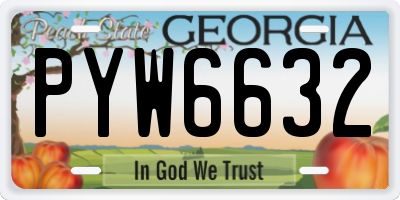 GA license plate PYW6632