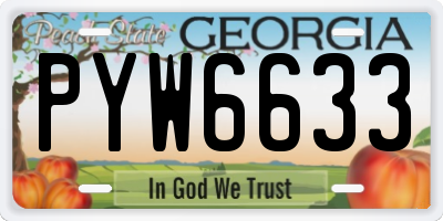 GA license plate PYW6633