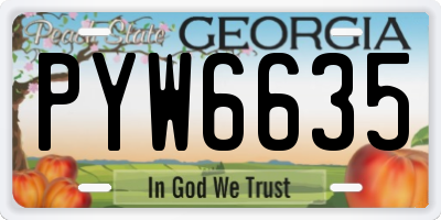 GA license plate PYW6635