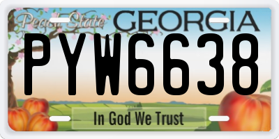 GA license plate PYW6638