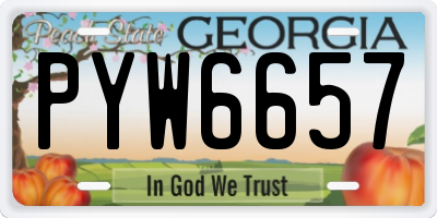 GA license plate PYW6657