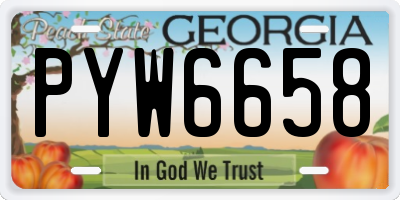 GA license plate PYW6658