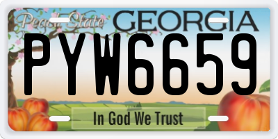 GA license plate PYW6659