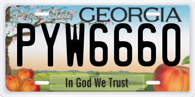 GA license plate PYW6660