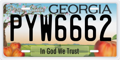 GA license plate PYW6662