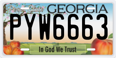 GA license plate PYW6663