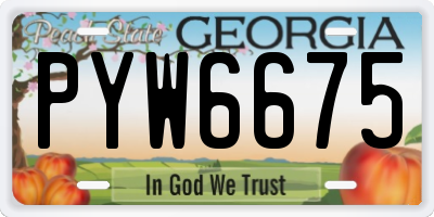 GA license plate PYW6675