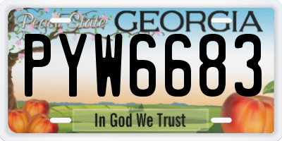 GA license plate PYW6683