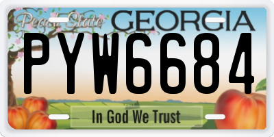 GA license plate PYW6684