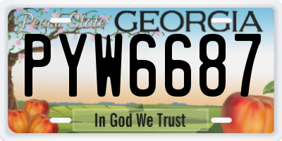 GA license plate PYW6687