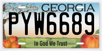GA license plate PYW6689