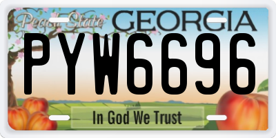 GA license plate PYW6696