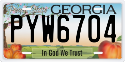 GA license plate PYW6704