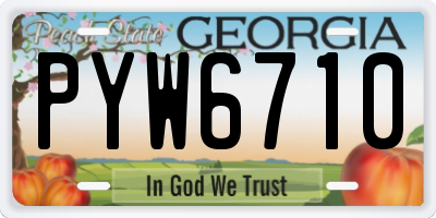 GA license plate PYW6710
