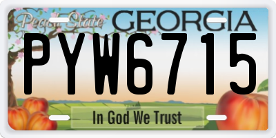 GA license plate PYW6715