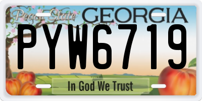 GA license plate PYW6719