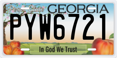 GA license plate PYW6721