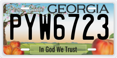 GA license plate PYW6723