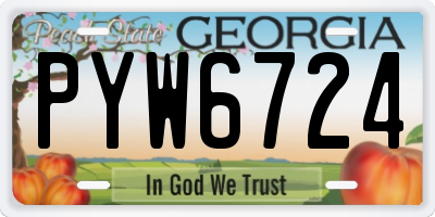 GA license plate PYW6724