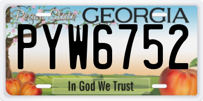 GA license plate PYW6752