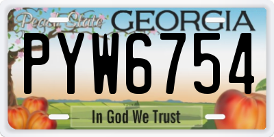 GA license plate PYW6754