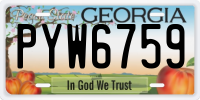 GA license plate PYW6759