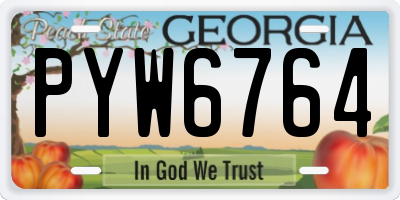 GA license plate PYW6764