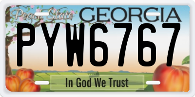 GA license plate PYW6767